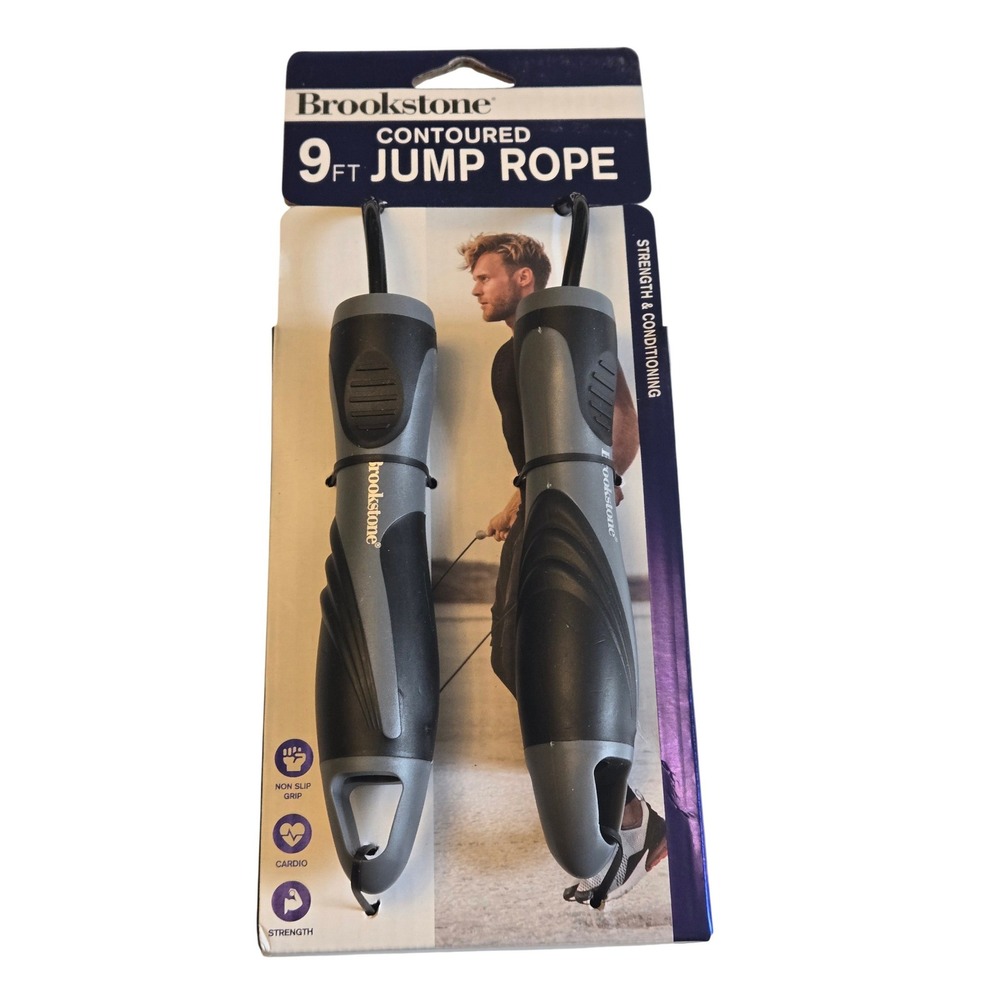 Brookstone 9FT Contoured Jump Rope Adjustable Cardio Fitness Rope